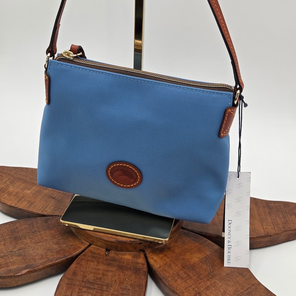 Dooney & Bourke NEW Small Crossbody Pouchette Bright Blue Canvas